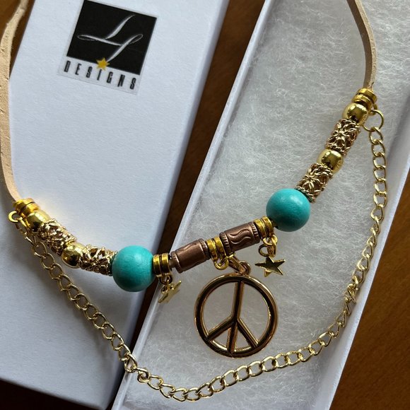 NWT: STARRY CENTER"PEACE" BOHO CHOKER - Picture 6 of 8